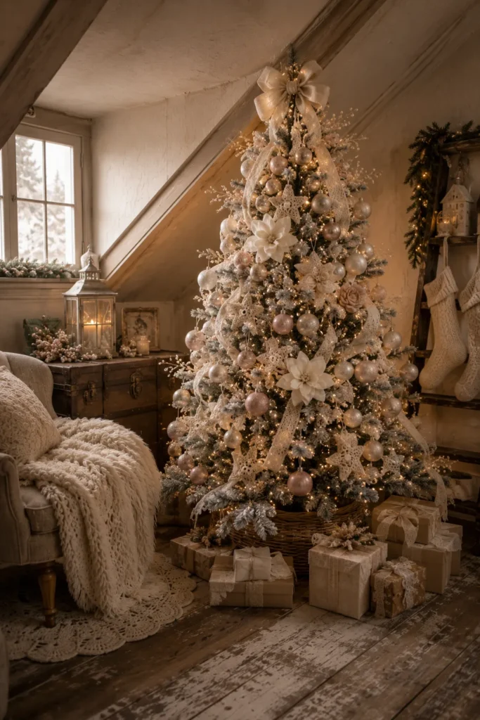 Romantic Attic Christmas Tree Idea