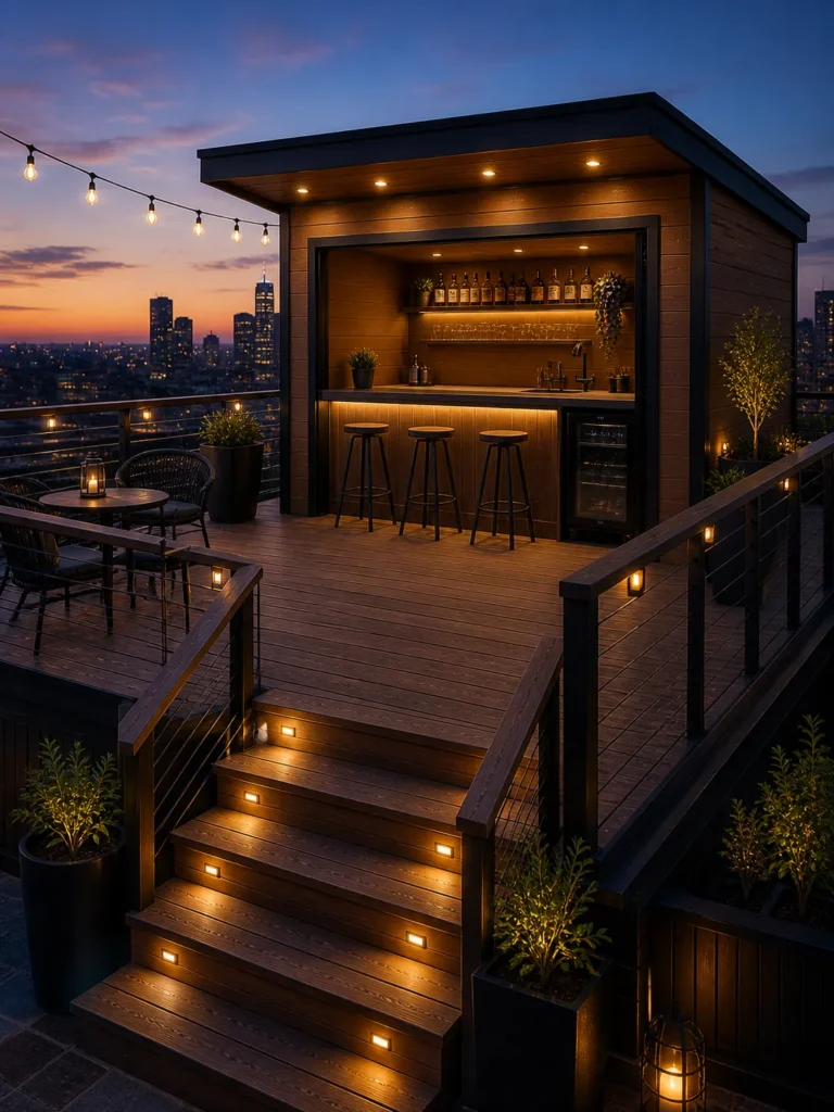 Rooftop Style Elevated Shed Pub Idea