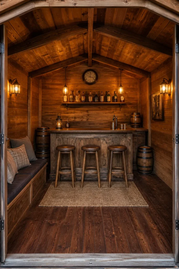 Rustic Wooden Cabin Shed Pub Idea