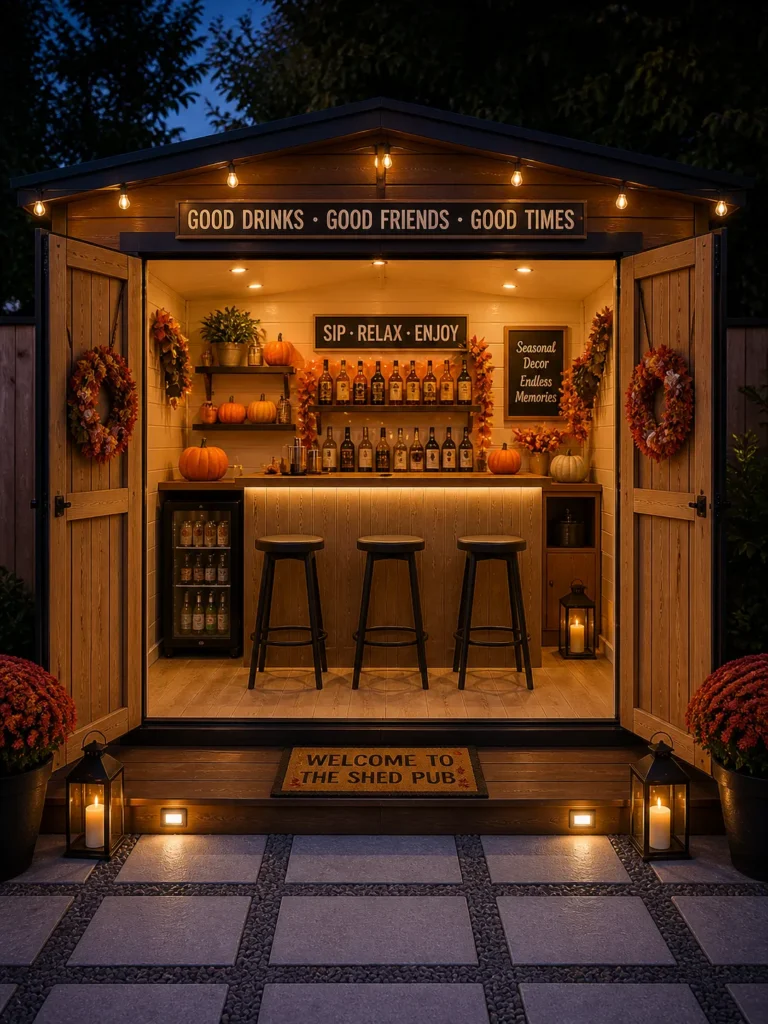Seasonal Decor Shed Pub Idea