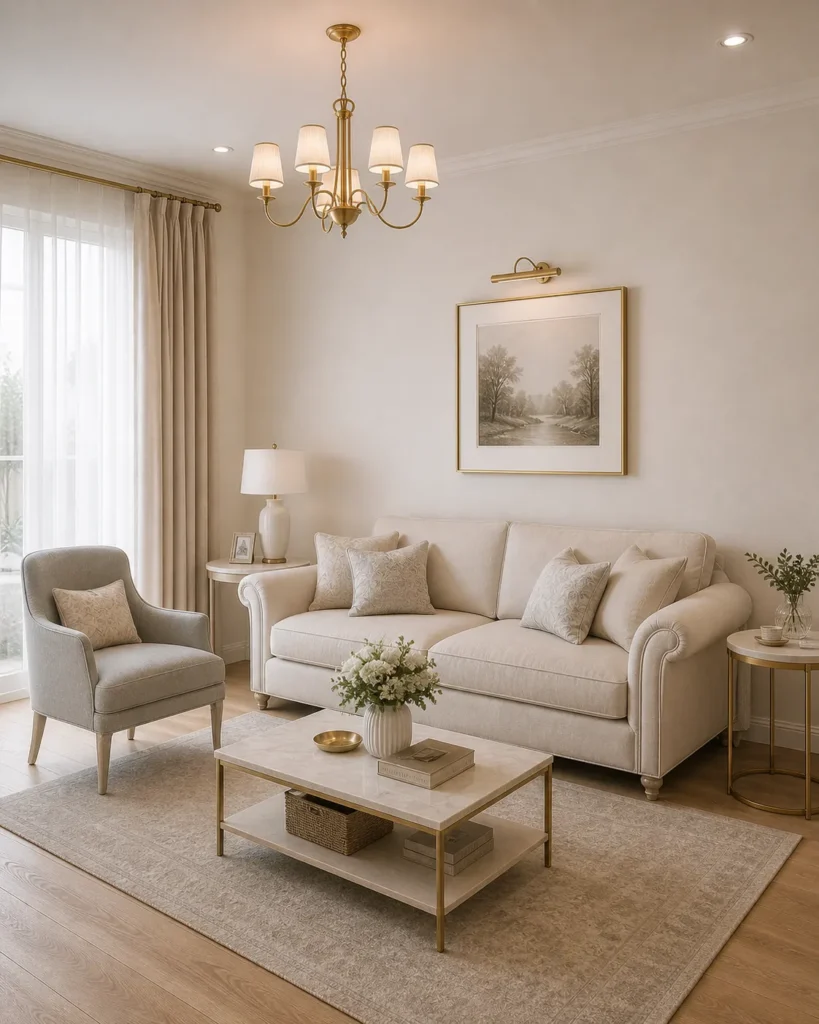 Simple Modern Rococo Everyday Living Room Idea