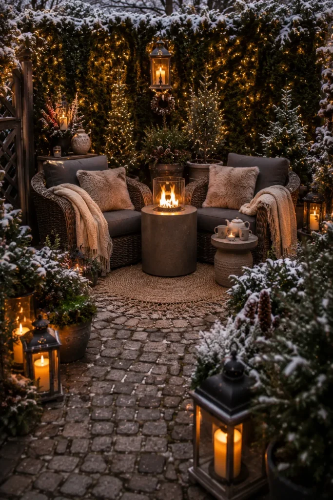 Small Garden Winter Seating Nook Idea