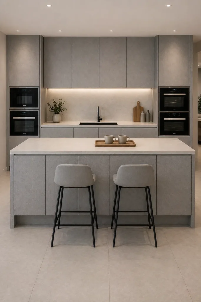 Soft Grey Matte Island with Subtle Texture Idea