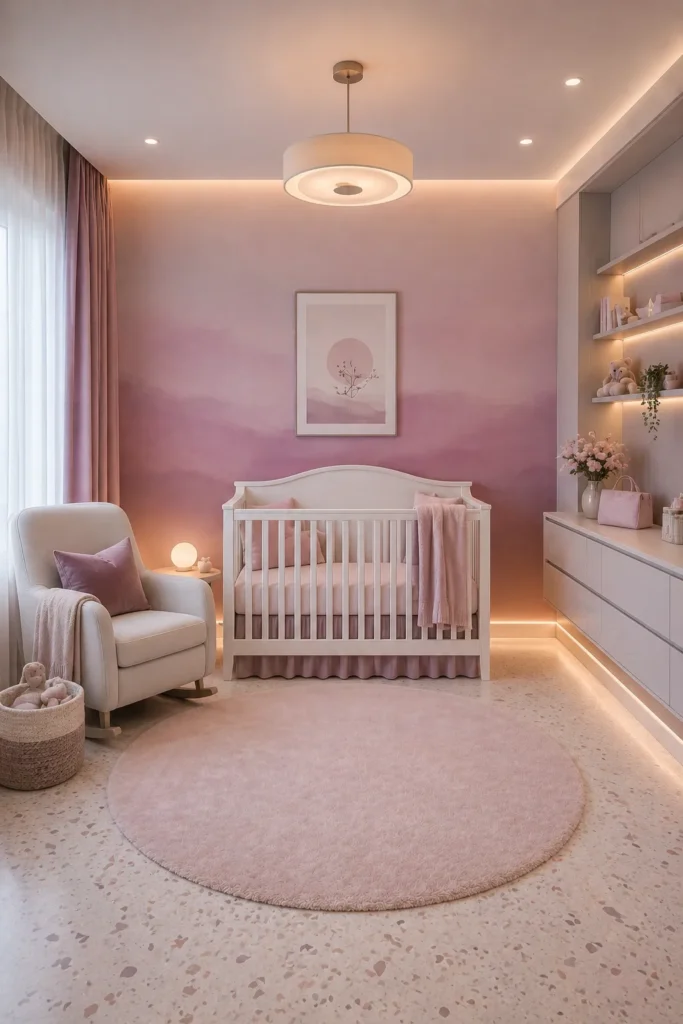 Soft Mauve Glow Nursery Idea