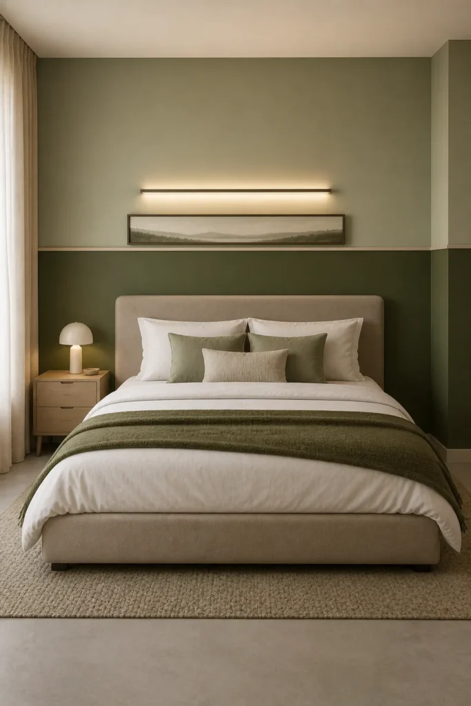 Two-Tone Green Wall with Clean Division Idea
