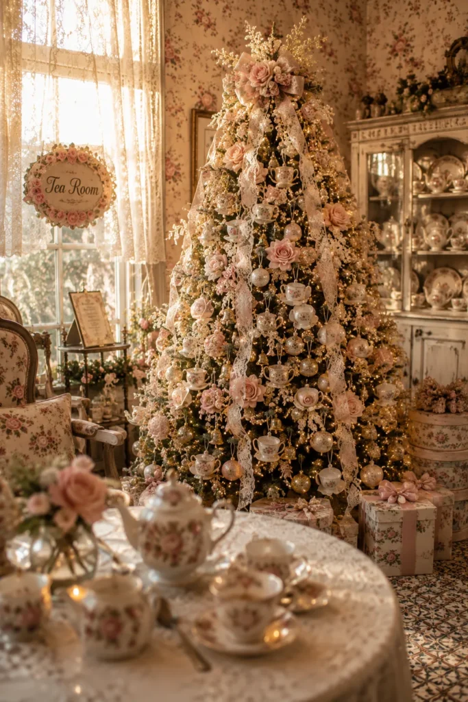 Vintage Tea Room Christmas Tree Idea