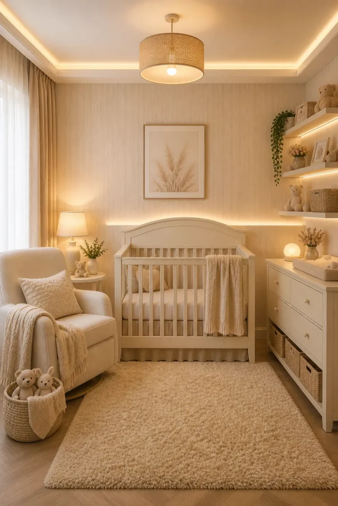Warm Ivory Cozy Glow Nursery Idea