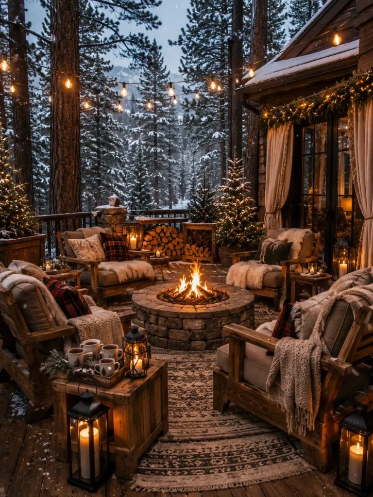 Woodland Cabin Deck Seating Idea